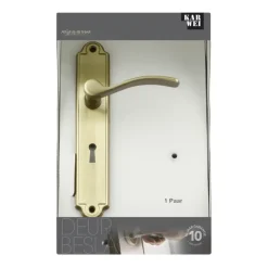 Deurbeslag Binnendeur|Deurklinken > KARWEI deurkruk set Jorge ovaal schild sleutelgat 56 mm messing antiek