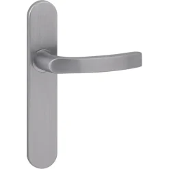 Deurbeslag Binnendeur|Deurklinken > KARWEI deurkruk set Lorenzo ovaal blind schild RVS look aluminium