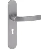 Deurbeslag Binnendeur|Deurklinken > KARWEI deurkruk set Lorenzo ovaal schild sleutelgat 56 mm RVS look aluminium