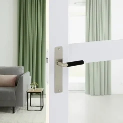 Deurbeslag Binnendeur|Deurklinken > KARWEI deurkruk set Nelson recht blind schild RVS look messing