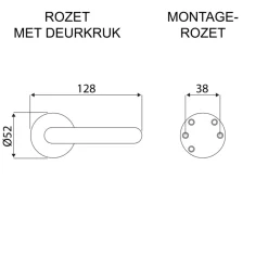 Deurbeslag Binnendeur|Deurklinken > KARWEI deurkruk set Nelson rond rozet RVS look messing