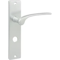 Deurbeslag Binnendeur|Deurbeslag Binnen > KARWEI deurkrukset Pedro langschild vrij-bezet 63/8mm aluminium