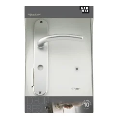 Deurbeslag Binnendeur|Deurbeslag Binnen > KARWEI deurkrukset Renato langschild vrij-bezet 63/8mm aluminium