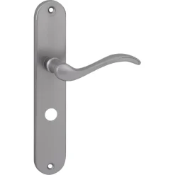 Deurbeslag Binnendeur|Deurklinken > KARWEI deurkruk set Rita ovaal schild vrij-bezet sluiting 63/8 mm RVS look messing