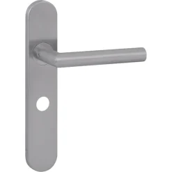 Deurbeslag Binnendeur|Deurklinken > KARWEI deurkruk set Roberto ovaal schild vrij-bezet sluiting 63/8 mm RVS