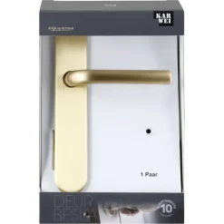 Deurbeslag Binnendeur|Deurklinken > KARWEI deurkruk set Rocco ovaal blind schild messing mat