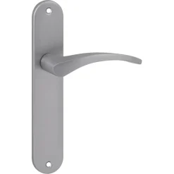 Deurbeslag Binnendeur|Deurklinken > KARWEI deurkruk set Stefanie ovaal blind schild RVS look aluminium