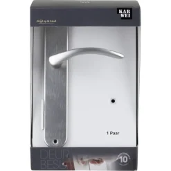 Deurbeslag Binnendeur|Deurklinken > KARWEI deurkruk set Stefanie ovaal blind schild RVS look aluminium