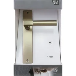 Deurbeslag Binnendeur|Deurklinken > KARWEI deurkruk set Stefano recht blind schild messing antiek aluminium