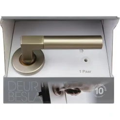 Deurbeslag Binnendeur|Deurklinken > KARWEI deurkruk set Stefano rond rozet messing antiek aluminium
