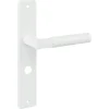 Deurbeslag Binnendeur|Deurklinken > KARWEI deurkruk set Stefano recht schild vrij-bezet sluiting 63/8 mm wit aluminium