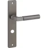 Deurbeslag Binnendeur|Deurklinken > KARWEI deurkruk set Stefano recht schild vrij-bezet sluiting 63/8 mm messing antiek aluminium