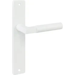 Deurbeslag Binnendeur|Deurklinken > KARWEI deurkruk set Stefano recht blind schild wit aluminium