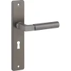 Deurbeslag Binnendeur|Deurklinken > KARWEI deurkruk set Stefano recht schild sleutelgat 56 mm messing antiek aluminium