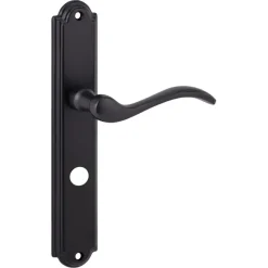 Deurbeslag Binnendeur|Deurklinken > KARWEI deurkruk set Tiago ovaal schild vrij-bezet sluiting 63/8 mm oud bruin messing