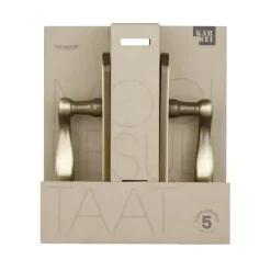 Deurbeslag Binnendeur|Deurklinken > KARWEI deurkruk set Vitor ovaal schild sleutelgat 56 mm messing antiek