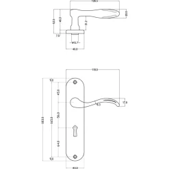 Deurbeslag Binnendeur|Deurklinken > KARWEI deurkruk set Vitor ovaal schild sleutelgat 56 mm messing antiek
