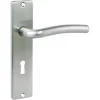 Deurbeslag Binnendeur|Deurklinken > KARWEI deurkruk set Wave recht schild sleutelgat 56 mm chroom mat