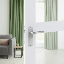 Deurbeslag Binnendeur|Deurklinken > KARWEI deurkruk set Wave recht blind schild chroom mat
