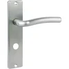 Deurbeslag Binnendeur|Deurklinken > KARWEI deurkruk set Wave recht schild vrij-bezet sluiting 63/8 mm chroom mat