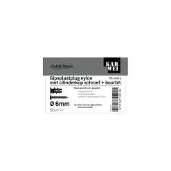 KARWEI Gips plug 6x22mm+uni ck 4x40 25ST + bit