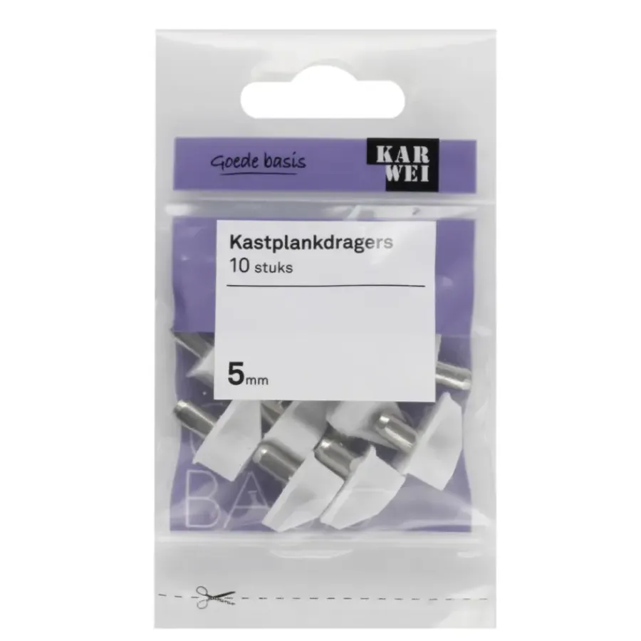Plankdragers|Plankdragers > KARWEI kastplankdrager wit 5 mm (10 stuks)