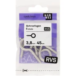 KARWEI Schroefogen RVS 3,8mm - 45mm 6st.