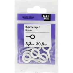KARWEI Schroefogen wit 3,3mm - 30,5mm 6st.