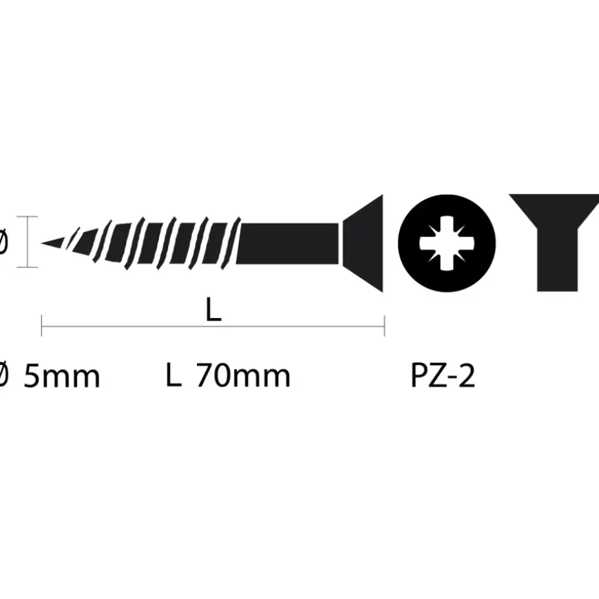 KARWEI schroef universeel platkop pozi verzinkt 5x70 mm 50 stuks