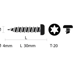 KARWEI unischroef cilinderkop verzinkt 4x30 mm (15 stuks)
