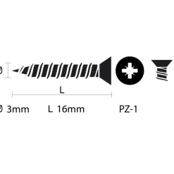 KARWEI unischroef platkop rvs 3x16 mm (15 stuks)