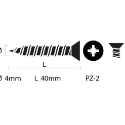 KARWEI unischroef platkop rvs 4x40 mm (50 stuks)