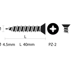 KARWEI unischroef platkop rvs 4,5x40 mm (10 stuks)