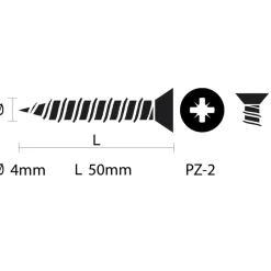 KARWEI unischroef platkop rvs 4x50 mm (50 stuks)