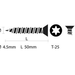 KARWEI unischroef platkop verzinkt 4,5x50 mm (100 stuks)