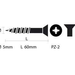 KARWEI unischroef platkop verzinkt 6x60 mm (15 stuks)