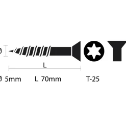 KARWEI unischroef platkop verzinkt 5x70 mm (70 stuks)