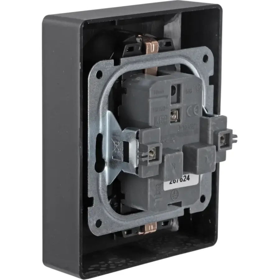 Inbouw Schakelmateriaal|Stopcontacten & Overige Contactdozen > KARWEI Zenith Dubbel Geaard Stopcontact Mat Zwart