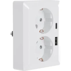 Inbouw Schakelmateriaal|Stopcontacten & Overige Contactdozen > KARWEI Zenith Dubbel Stopcontact Geaard met USB A+C Wit