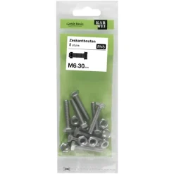 KARWEI zeskantbout voldraad rvs M6x30 mm 8 stuks