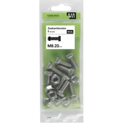 KARWEI zeskantbout voldraad rvs M8x20 mm 8 stuks