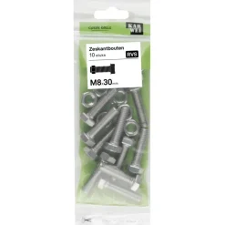 KARWEI zeskantbout voldraad rvs M8x30 mm 10 stuks