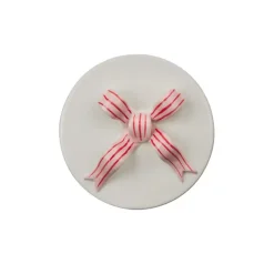 Keramieken doos met strik 11x11x13cm