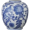 Keramieken vaas wit blauw 26,5x26,5x29cm