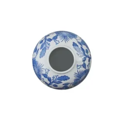 Keramieken vaas wit blauw 26,5x26,5x29cm