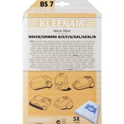 Overige Elektrisch Gereedschap Accessoires|Stofzuigerbenodigdheden > Kleenair stofzuigerzak Bosch/Siemens BS-7 5 stuks + 1 filter