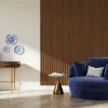 Akoestische Wandpanelen|Kleurstalen > CanDo Kleurstaal lattenwand Decowall Ellips ton sur ton walnoot 25x30cm
