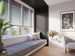 Akoestische Wandpanelen|Kleurstalen > CanDo Kleurstaal lattenwand Decowall Acoustic lava eiken 25x30cm