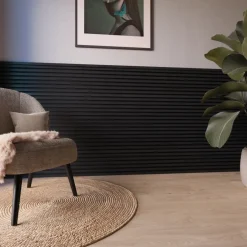 Akoestische Wandpanelen|Kleurstalen > CanDo Kleurstaal lattenwand Decowall Acoustic lava eiken 25x30cm