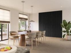 Akoestische Wandpanelen|Kleurstalen > CanDo Kleurstaal lattenwand Decowall Advanced walnoot 25x30cm